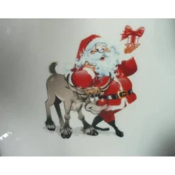 Weihnachtsdeko|Keramikarte Sternteller für Weihnachtsgebäck,Weihnachtsmann,Rentier,Kekse, Einzelstück