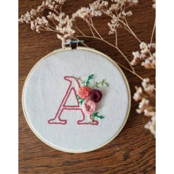 Stickbild Monogramm / Initialen - personalisiertes Geschenk zur Geburt ( 15 cm Rahmen) Geschenke