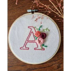 Stickbild Monogramm / Initialen - personalisiertes Geschenk zur Geburt ( 15 cm Rahmen) Geschenke
