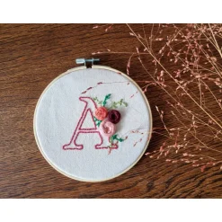 Stickbild Monogramm / Initialen - personalisiertes Geschenk zur Geburt ( 15 cm Rahmen) Geschenke