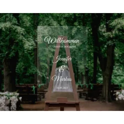Accessoires|61sekunden Sticker für Willkommensschild Empfangstafel personalisiert,Wedding Verlobung Willkommensschild Hochzeit, Hochzeitsdeko,H