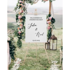 Accessoires|61sekunden Sticker für Willkommensschild Empfangstafel personalisiert,Wedding Verlobung Willkommensschild Hochzeit, Hochzeitsdeko,H