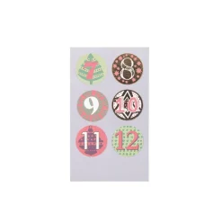 Bastelzubehör|AmOlenDiek Sticker Zahlen Adventskalender rot grün