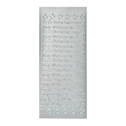 Outlet Stickerbogen Frohe Weihnachten silber Bastelzubehör