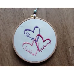 Outlet Stickrahmen- Liebe, Glaube, Hoffnung - Erinnerung • Deko • Dekoration • Holzrahmen • Andenken • Kirche • Gedenken•Trauer Dekoration