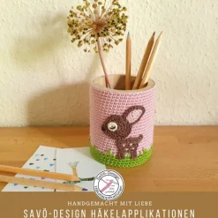 Best Stiftebecher für Kinder mit Reh und Fliegenpilz – Handgemachter Holzbecher Utensilo Geschenke