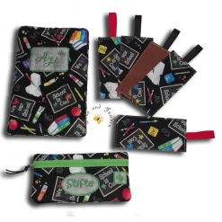 Federmäppchen|Deko und Taschen Stiftemäppchen Federmäppchen School is Cool personalisiert mit gesticktem Namen Geschenkidee Schlamperetui