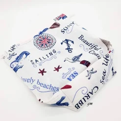 Stoffbeutel maritim – Geschenkverpackung wiederverwendbar, Unikat, 32x31 cm Geschenkverpackungen