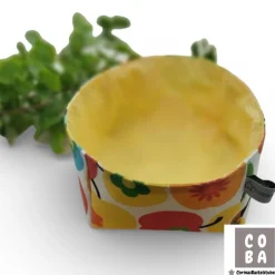Stoffkörbchen Apfel Retro Design – Osternest aus Baumwolle, verstärkt, Deko & Aufbewahrung Osterkörbchen