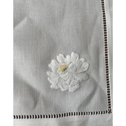 Sale Stoffserviette 40 x 40 cm, bestickt, mit Lochsaum Servietten