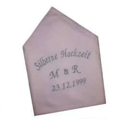 Outlet Stoffservietten Silberne Hochzeit Initialen und Datum Tischdekoration