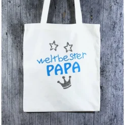 Accessoires|ZWEIFARBIG Stofftasche **PAPA3** von Einkaufsbeutel Baumwolltasche Stoffbeutel Geburtstag Geschenk Vatertag