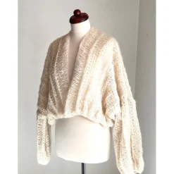 New Strickjacke, Brautjacke, Cardigan, Creme, Oversize, Grobstrickjacke ,Onesize, Home,Damen, Sweater, Handarbeit, Bolero, S Brautstolen & -Boleros