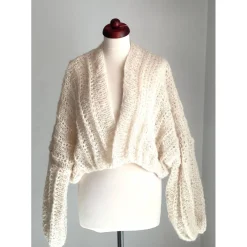 New Strickjacke, Brautjacke, Cardigan, Creme, Oversize, Grobstrickjacke ,Onesize, Home,Damen, Sweater, Handarbeit, Bolero, S Brautstolen & -Boleros