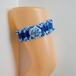 Clearance Strumpfband, Bayrisches Strumpfband, Strumpfband blau-weiß, Strumpfband bayerische Farben, Bauernhochzeit, bayerische Hochzeit, blau-weiß Strumpfbänder