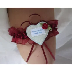 Sale Strumpfband, Braut-Strumpfband, Hochzeitsstrumpfband, weinrot, Braut, Hochzeit, Wunschtext Strumpfbänder