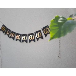 Outlet Super edle Girlande zum 60. Geburtstag Jubiläum Hochzeitstag Gold und Schwarz handgefertigt Dekoration