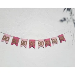 Hot Super elegante Girlande zum 90. Geburtstag in Pink, Rosa und Gold Dekoration