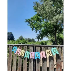 Super schöne Girlande zum Schulanfang auf Wunsch personalisiert mit Wunschnamen Schulkind Girlande in Pastellfarben Kinder Einschulung