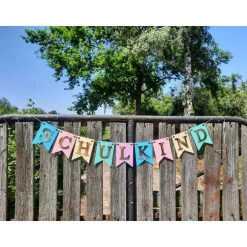 Super schöne Girlande zum Schulanfang auf Wunsch personalisiert mit Wunschnamen Schulkind Girlande in Pastellfarben Kinder Einschulung