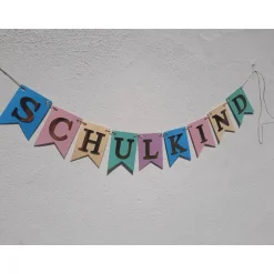 Super schöne Girlande zum Schulanfang auf Wunsch personalisiert mit Wunschnamen Schulkind Girlande in Pastellfarben Kinder Einschulung