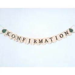 Online Superschöne Girlande zur Konfirmation.  In Beige und Gold in angesagtem Boho Style Dekoration