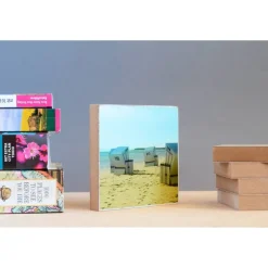 Best Sylt Insel maritim Meer Strand Strandkorb Foto auf Holz, im Quadrat, 13 x 13 cm Geschenk für Sie Holzbild Mitbringsel Geschenkidee Geschenke Für Frauen