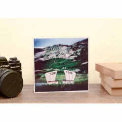 Discount Sylt, Strandkorb, Foto auf Holz, im Quadrat, 13x13 handmade Holzbild Wandbild Holzdeko Dekoration Geschenk für Sie Mitbringsel Geschenkidee Gastgeschenke