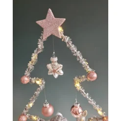 Discount Tannenbaum mit Schneemann in Rosa, Dekoration,Weihnachtszeit,Adventzeit  mit Beleuchtung,Unikat Kerzen & Beleuchtung