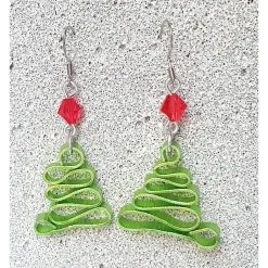 Discount Tannenbaum Ohrringe mit funkelnden Kristallen Weihnachtsaccessoires