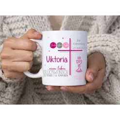 Hot Tasse mit Namen Kommunion personalisiert Monogramm Geschenke