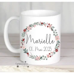 Hot Tasse mit Namen Kommunion personalisiert Monogramm Geschenke