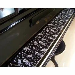 Deko Halloween|artistalista Tastenläufer für Klavier Keyboard Piano Halloween schwarz weiß Längenwahl x Breite 15,5 cm Tastaturabdeckung Klavierabdeckung Tastatur Klaviatur