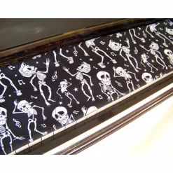 Deko Halloween|artistalista Tastenläufer für Klavier Keyboard Piano Halloween schwarz weiß Längenwahl x Breite 15,5 cm Tastaturabdeckung Klavierabdeckung Tastatur Klaviatur