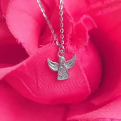 Best Taufgeschenk Mädchen Kette, Geschenk Taufe personalisiert, Halskette Engel, Taufkette, Taufschmuck Taufschmuck