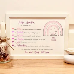 Geldgeschenke|Fancy CraftHacks Taufgeschenk personalisiert Mädchen – Geldgeschenk Taufe Regenbogen mit Namen & Andenken