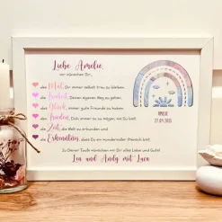 Geldgeschenke|Fancy CraftHacks Taufgeschenk personalisiert Mädchen – Geldgeschenk Taufe Regenbogen mit Namen & Andenken