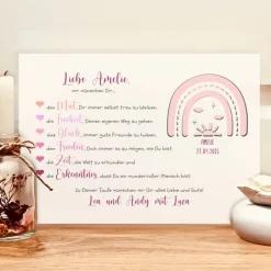 Geldgeschenke|Fancy CraftHacks Taufgeschenk personalisiert Mädchen – Geldgeschenk Taufe Regenbogen mit Namen & Andenken
