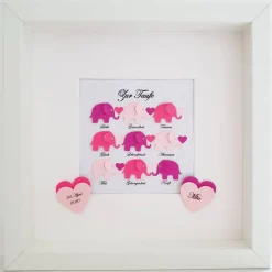 Geldgeschenke|Lovely picture frame & more Taufgeschenk ,personalisiertes Geschenk Baby, Taufe, Geburt, Mädchen, Elefanten mit Wünschen