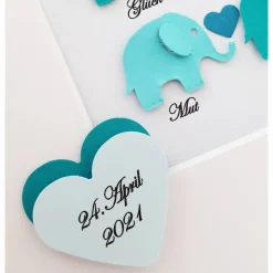 Clearance Taufgeschenk ,personalisiertes Geschenk Baby, Taufe, Geburt, Junge, Elefanten mit Wünschen Geldgeschenke