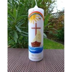 Taufkerzen|Babyprince Taufkerze - Geburtstagkerze - Boot - Arche - Mädchen - Kerze - Taufe - Handarbeit - keine Folie - inkl. Wachsbeschriftun