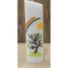 Best Taufkerze - Oval - 24x6,5x4,5 - Regenbogen - Sonne - Baum Taufkerzen