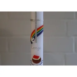 Best Taufkerze Arche Noah mit Regenbogen und Taube, schlanke Taufkerze für Jungen oder Mädchen, mit Namen und Datum Taufkerzen