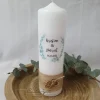 New Taufkerze Christlich in Blau-Braun - personalisiert Hochzeitskerzen
