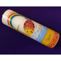 Taufkerzen|Babyprince Taufkerze Fisch bunt Kreuz Sonne Regenbogen Junge Mädchen Taufe Handarbeit keine Folie handgearbeite Wachsverzierungen