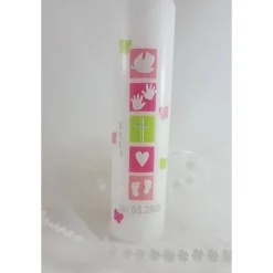 Clearance Taufkerze für Mädchen, modern, verspielt, mit Schmetterlingen Taufkerzen