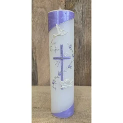 Taufkerzen|Keramikflamme Taufkerze holografisch - 25x6 in verschiedenen Farben