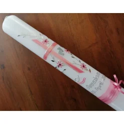Best Taufkerze Kommunionkerze Kommunionskerze Kreuz Ranke Füße Blumen Mädchen Jungen - Farbwünsche möglich Kommunionkerzen