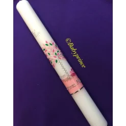 Kommunionkerzen|Babyprince Taufkerze Kommunionkerze Kommunionskerze Mädchen Lebensbaum Baum rosa modern klassisch Farbwünsche möglich