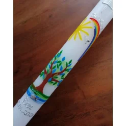 Discount Taufkerze Kommunionkerze Kommunionskerze Junge Mädchen Lebensbaum Baum Kreuz Taube Sonne Regenbogen Farbwünsche möglich Kommunionkerzen